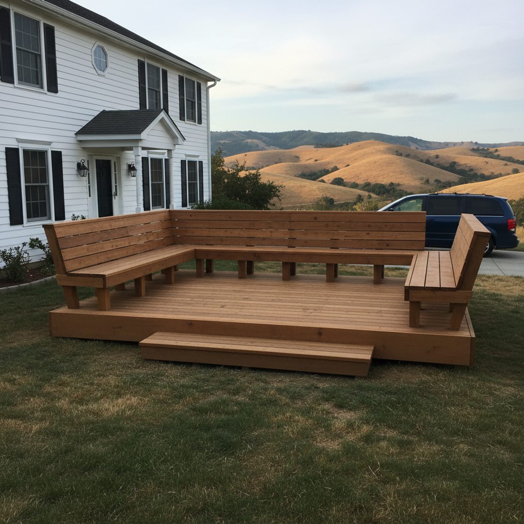 Custom Deck Design completed by Omega Deck Company in Santa Clarita, CA
