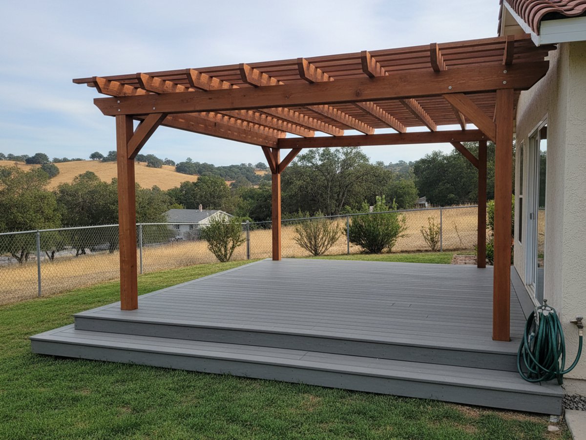 Custom Deck Design completed by Omega Deck Company in Mojave, CA